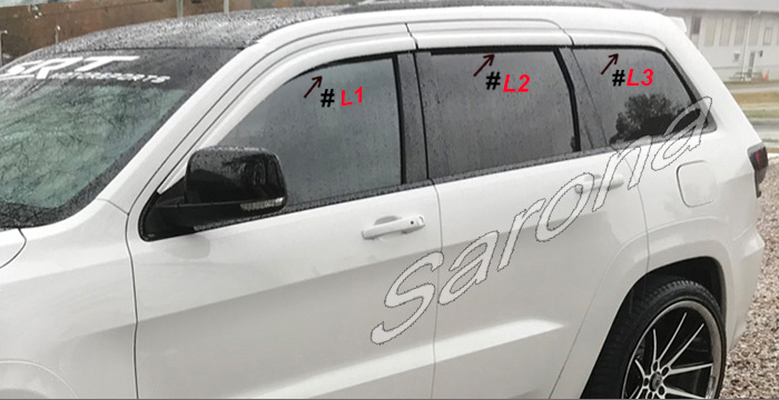 Custom Jeep Grand Cherokee  SUV/SAV/Crossover Rain Visors (2011 - 2021) - $290.00 (Part #JP-001-RV)